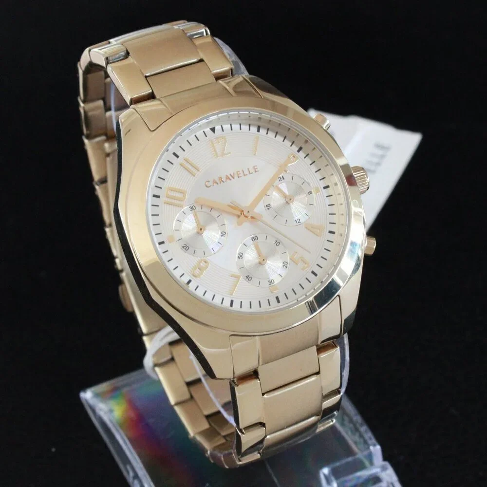 Caravelle Ladies Chronograph By Bulova Champagne Dial 36mm